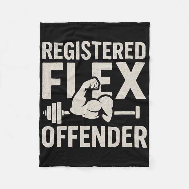 Registrerad Flex Offender Funny Gym Workout Bodybu Fleecefilt (Framsidan)