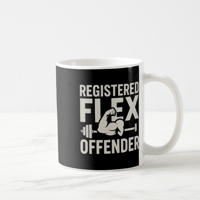 Registrerad Flex Offender Funny Gym Workout Bodybu Kaffemugg (Höger)
