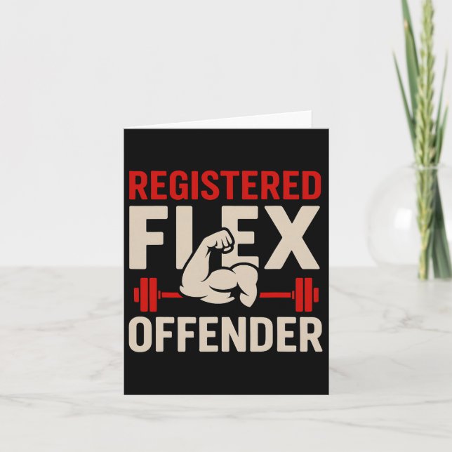 Registrerad Flex Offender Funny Gym Workout Bodybu Kort (Framsida)