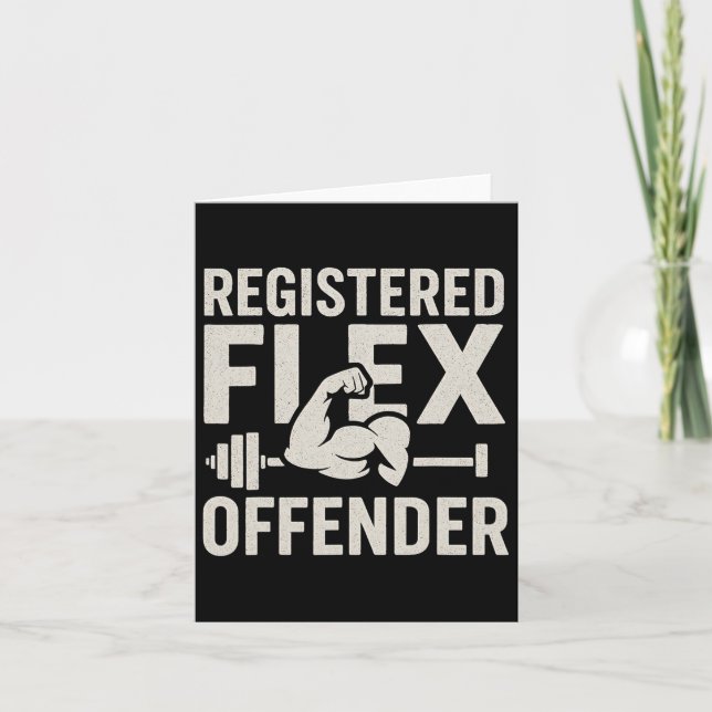 Registrerad Flex Offender Funny Gym Workout Bodybu Kort (Framsida)