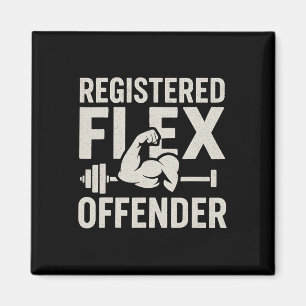 Registrerad Flex Offender Funny Gym Workout Bodybu Magnet