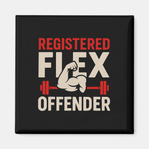 Registrerad Flex Offender Funny Gym Workout Bodybu Magnet
