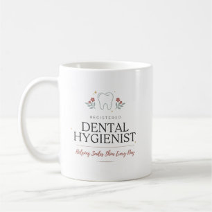 Registrerad munhygienist blommig typografi kaffemugg