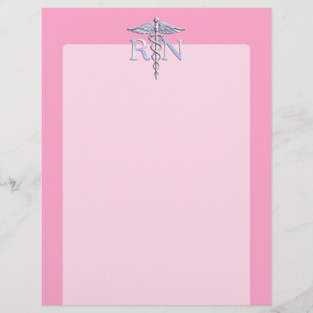 Registrerad närhet RN Caduceus på Ljus rosa decor (Framsida)