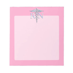 Registrerad närhet RN Caduceus på Ljus rosa decor Anteckningsblock