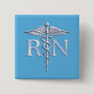 Registrerad närhet RN Silver som Caduceus Baby blu Knapp