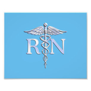 Registrerad näring RN Caduceus på Baby blue Fototryck