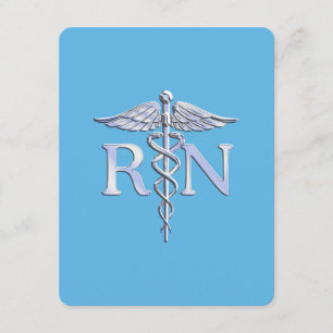 Registrerad näring RN Caduceus på Baby blue Tilläggskort