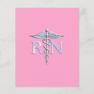 Registrerad näring RN Caduceus på Ljus rosa Flygblad