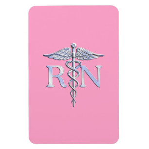 Registrerad näring RN Caduceus på Ljus rosa Magnet