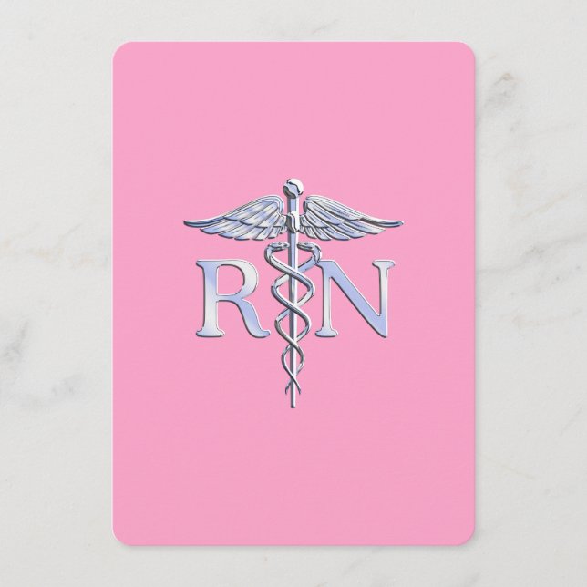 Registrerad näring RN Caduceus på Ljus rosa Tilläggskort (Framsida)