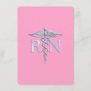 Registrerad näring RN Caduceus på Ljus rosa Tilläggskort