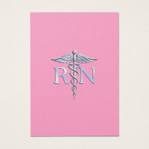 Registrerad näring RN Caduceus på Ljus rosa Visitkort