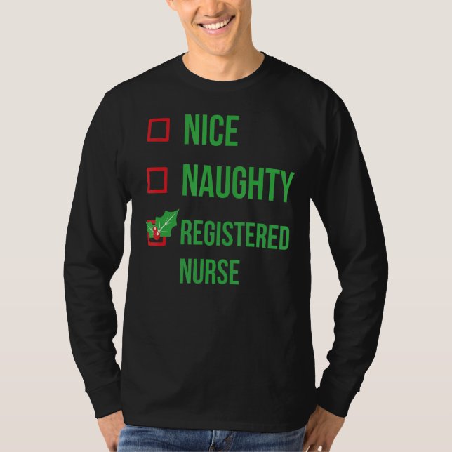 Registrerad Nurse Funny Pajama-jul T Shirt (Framsida)