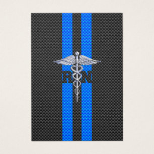 Registrerad Nurse RN Caduceus Carbon Fiber Decor Visitkort