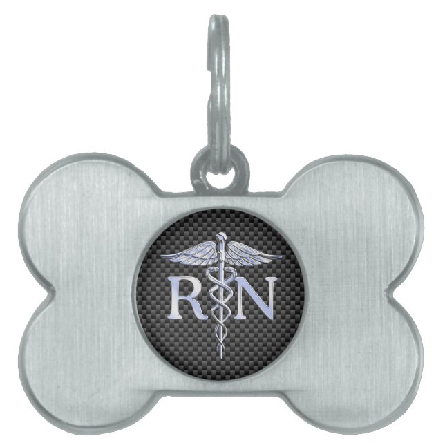 Registrerad Nurse RN Caduceus Snakes Decor Namnbricka Husdjur (Framsidan)