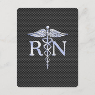 Registrerad Nurse RN Caduceus Snakes Tilläggskort