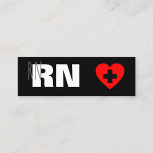Registrerad Nurse RN Medical Red Heart Modern Mini Visitkort