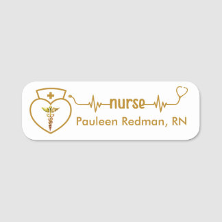 Registrerad Nurse RN Namn Badge Classy Elegant Gul Namnbricka