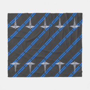 Registrerad Nurse RN Silver Caduceus Fleecefilt