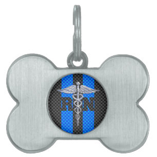 Registrerad Nurse RN Silver Caduceus ID-bricka Husdjur