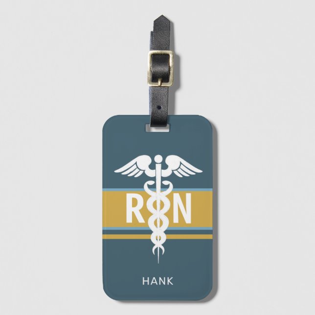 Registrerad Personlig för sjuksköterska Blue Guld  Bagagebricka (Framsida vertikal)