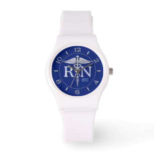 Registrerad ringsignal för Nurse RN Navy Blue Mono Armbandsur