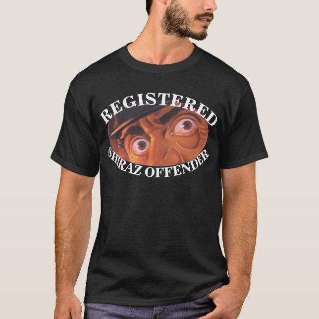 REGISTRERAD SHIRAZ OFFENDER NAPA SONOMA ZINFANDEL T SHIRT (Framsida)