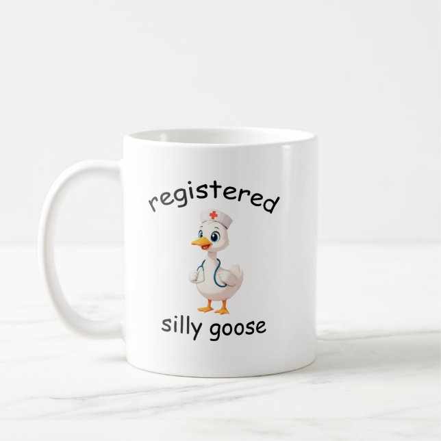 Registrerad Silly Goose-mugg, RN-mugg, Sjuksköters Kaffemugg (Vänster)