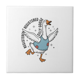 Registrerad Silly Goose Vintage Vector T-Shirt Des Kakelplatta