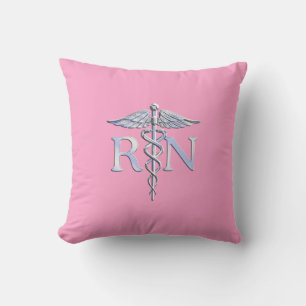 Registrerad Silver Caduceus Ljus rosa Decor Kudde