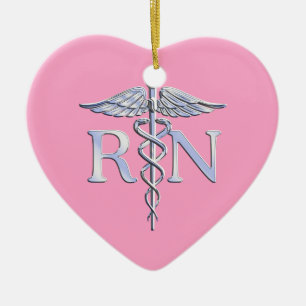 Registrerad Silver Caduceus Ljusare rosa Decor Julgransprydnad Keramik