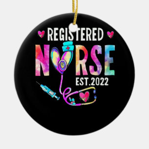 Registrerad sjuksköterska. 2022 Nursing RN Studen Julgransprydnad Keramik