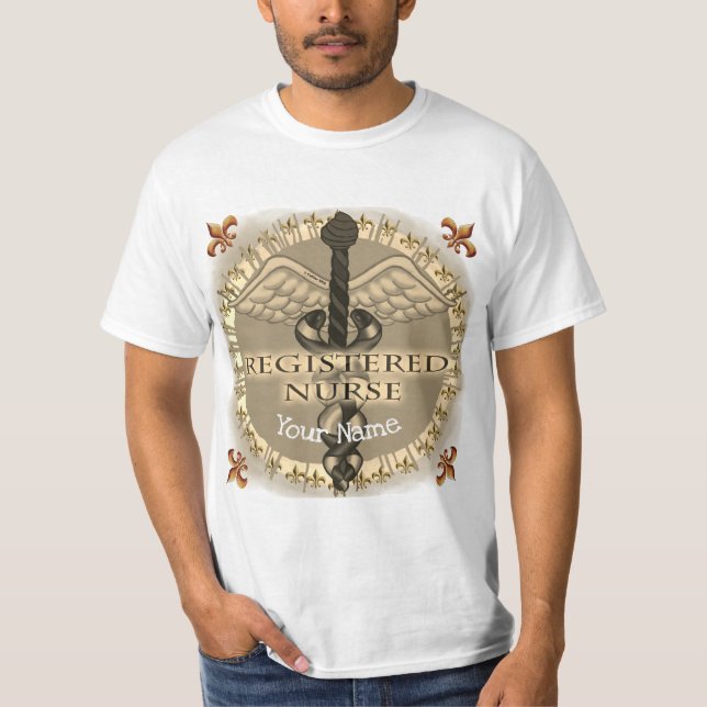 Registrerad sjuksköterska Caduceus T Shirt (Framsida)