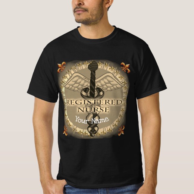 Registrerad sjuksköterska Caduceus T Shirt (Framsida)