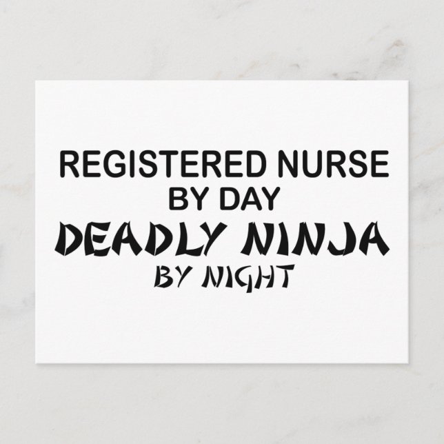 Registrerad sjuksköterska Deadly Ninja Vykort (Framsida)