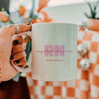 Registrerad Sjuksköterska Minimal Personlig Rosa S Kaffemugg