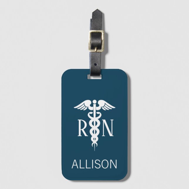 Registrerad sjuksköterska (Nurse RN Caduceus Medic Bagagebricka (Framsida vertikal)