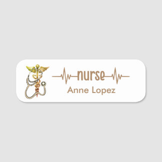 Registrerad sjuksköterska RN Badge Guld Elegant Mo Namnbricka