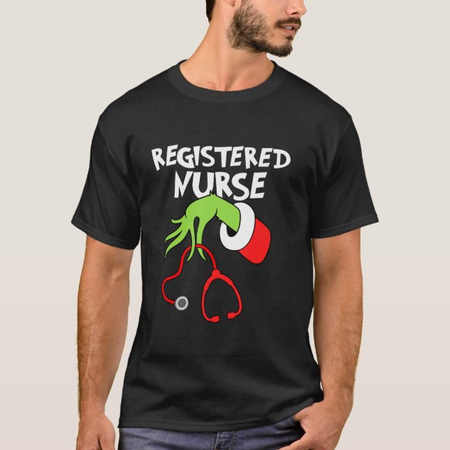 Registrerad sjuksköterska Stethoscope jultomten Ju T Shirt (Framsida)