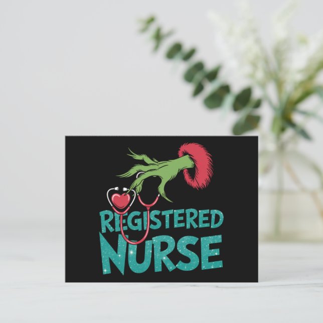 Registrerad sjuksköterska Stethoscope Santa Elf-ju Helg Vykort (Stående Fram)