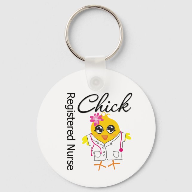 Registrerad sjuksköterskeChick v2 Nyckelring (Framsida)