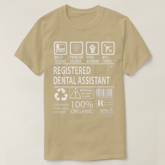 Registrerad tandassistent MultiTEG-Auktoriserad T Shirt (Design framsida)