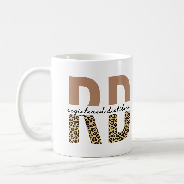 Registrerade Dietitian Cheetah skriver ut RD Gifts Kaffemugg (Vänster)