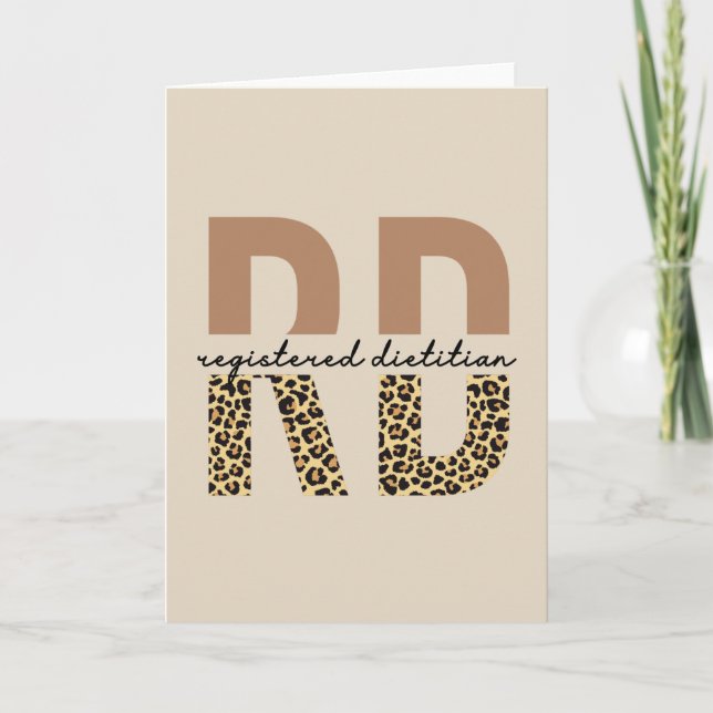 Registrerade Dietitian Cheetah skriver ut RD Gifts Kort (Framsida)