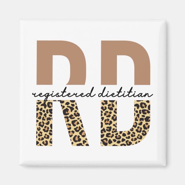 Registrerade Dietitian Cheetah skriver ut RD Gifts Magnet (Framsidan)