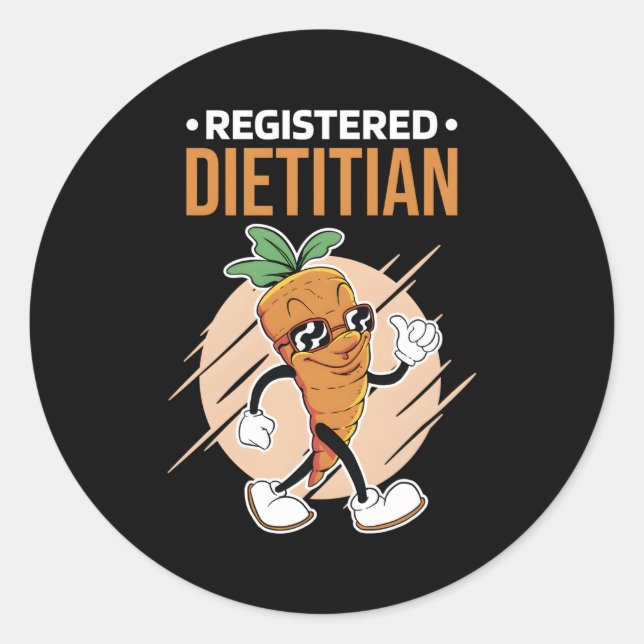 Registrerade dietitiska nitritionister runt klistermärke (Framsida)