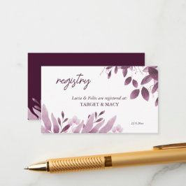 Registrerat Burgundy Big Lövs Bröllop-kort Tilläggskort