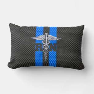 Registrerat Nurse RN Caduceus Carbon Fiber Stil Lumbarkudde