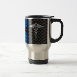 Registrerat Nurse RN Caduceus Carbon Fiber Stil Resemugg